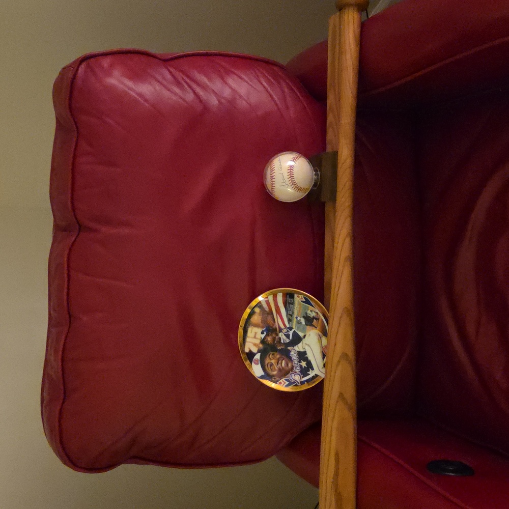 Wooden Display Shelf In Shape Of Baseball Bat For Collectibles-Plates, Balls Etc